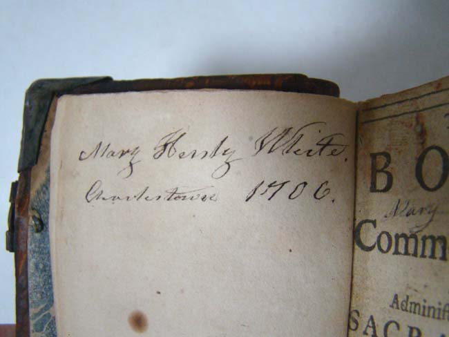 A Rare and Historic silver mounted Holy Bible and Book of Common Prayer owned by Charlestown, Mass., resident Mary Henley (White) and dated 1713. — image 2